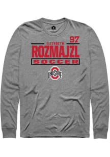 Elizabeth Rozmajzl Ohio State Buckeyes Graphite NIL Stacked Box Long Sleeve Player T Shirt