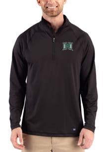 Cutter and Buck Hawaii Warriors Mens Black Prospect Eco Big and Tall Qtr Zip