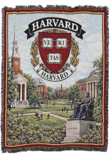 Harvard Crimson Afghan Full Color 54x70 Tapestry Blanket