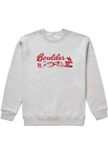 Uscape Boulder Mens Natural Icons Wordmark Long Sleeve Crew Sweatshirt