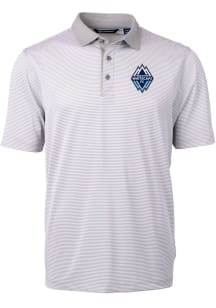 Cutter and Buck Vancouver Whitecaps FC Grey Virtue Eco Pique Micro Stripe Big and Tall Polo