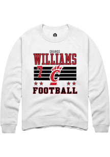 Chance Williams Cincinnati Bearcats Mens White Football NIL Striped Player Crew