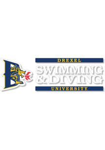 Drexel Dragons 6x2 Swim Dive Auto Decal - Navy Blue