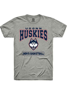Summit Sportswear UConn Huskies Grey Men's Basketball Short Sleeve T Shirt
