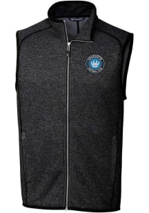 Cutter and Buck Charlotte FC Mens Charcoal Mainsail Sleeveless Jacket