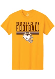 Summit Sportswear Western Michigan Broncos Gold Football Gold Out Short Sleeve T Shirt