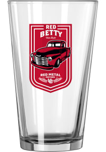 Utah Utes 16oz Red Metal Motor Pint Glass - Clear