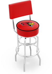 Illinois State Redbirds Double-Ring Swivel with Back Pub Stool - Black