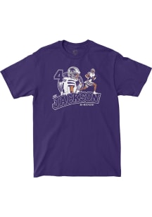 Joe Jackson K-State Wildcats Purple Football NIL Vintage Collage Short Sleeve Fashion Player T Shi..