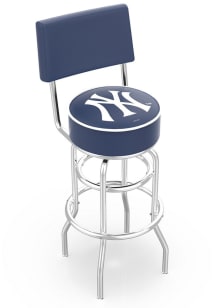 New York Yankees Double-Ring Swivel with Back Pub Stool - Silver