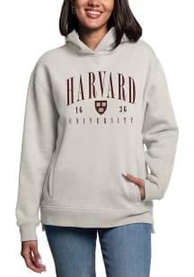 Harvard Crimson Womens Oatmeal 1991 Fleece Hooded Sweatshirt
