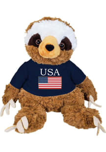 Americana Sloth USA Flag Tee Plush - Brown