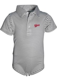 Indiana Hoosiers Baby Charcoal Bison Short Sleeve One Piece Polo