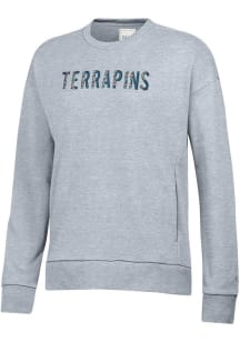 Maryland Terrapins Womens Grey Everlee Crew Sweatshirt