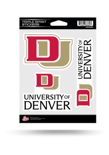 Denver Pioneers Triple Spirit Auto Decal - Maroon