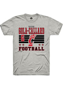 Trevon Gola-Callard Cincinnati Bearcats Ash Football NIL Striped Short Sleeve Player T Shirt