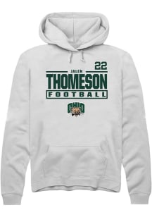Jalen Thomeson Ohio Bobcats Mens White Football NIL Stacked Box Player Hood