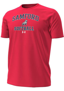 Under Armour Samford University Bulldogs Red Softball Performance Short Sleeve T Shirt