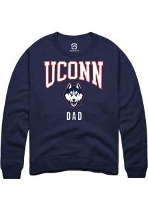 Summit Sportswear UConn Huskies Mens Navy Blue Dad Long Sleeve Crew Sweatshirt