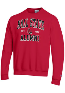 Champion Ball State Cardinals Mens Cardinal Est Date Alumni Powerblend Long Sleeve Crew Sweatshirt