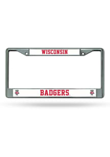Wisconsin Badgers Premium Chrome License Plate Frame - Silver
