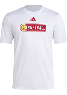 Adidas Indiana Hoosiers White Locker Softball Stripe Short Sleeve T Shirt