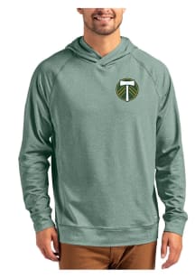 Cutter and Buck Portland Timbers Mens Green Adapt Knit Hood Long Sleeve Hoodie