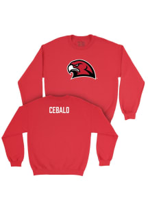 Olivia Cebalo   Miami RedHawks Youth Red NIL Player Long Sleeve Crew Sweatshirt