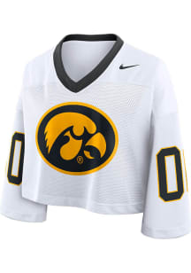 Iowa Hawkeyes Womens Nike Crop Fashion Football Jersey - White