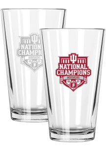 Indiana Hoosiers 2025 College Football Champions 2 Pack 16oz Pint Glass - White