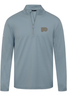 Levelwear Philadelphia Flyers Mens Grey Heron Copper Long Sleeve Qtr Zip Pullover