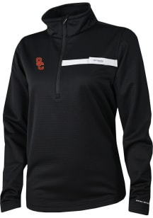 Columbia USC Trojans Womens Black Heat Seal Skiff Guide Fleece Qtr Zip