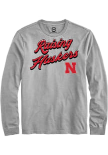 Summit Sportswear Nebraska Cornhuskers Grey RAISING MASCOTS Long Sleeve T Shirt