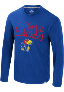 Colosseum Kansas Jayhawks Blue Palermo Long Sleeve T Shirt