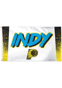 Indiana Pacers City Edition Silk Screen Grommet Flag - White