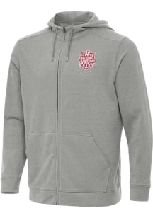 Antigua Indiana Hoosiers Mens Grey 2025 CFP National Champions Effortless Long Sleeve Full Zip Jac..