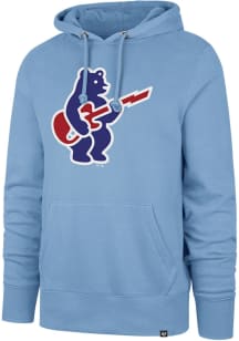 47 Chicago Cubs Mens Light Blue Electric Bear Headline Long Sleeve Hoodie