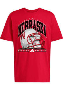 Adidas Nebraska Cornhuskers Red HOB Football Refresh Short Sleeve T Shirt