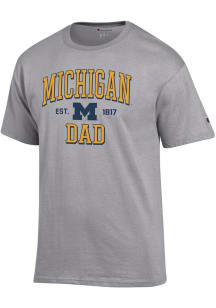 Champion Michigan Wolverines Grey Est Date Dad Jersey Short Sleeve T Shirt