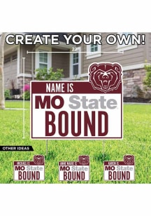 Missouri State Bears Personalized School Bound Yard Sign - White