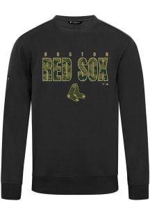 Levelwear Boston Red Sox Mens Black Zane Protect Long Sleeve Crew Sweatshirt