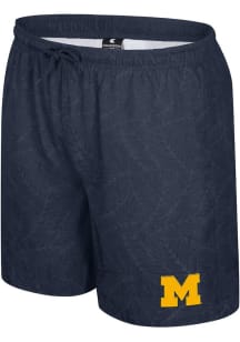 Colosseum Michigan Wolverines Mens Navy Blue Duncan Camp Swim Trunks