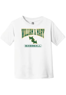 Summit Sportswear William & Mary Tribe Youth White Baseball Short Sleeve T-Shirt