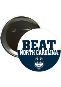 UConn Huskies BEAT North Carolia 3in Button - Navy Blue