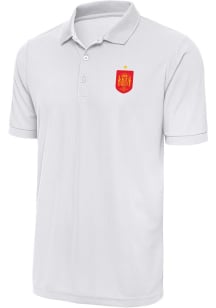 Antigua Spain National Team Mens White Derive Short Sleeve Polo