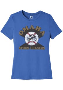Summit Sportswear Omaha Storm Chasers Womens Blue Soft Arch Short Sleeve T-Shirt