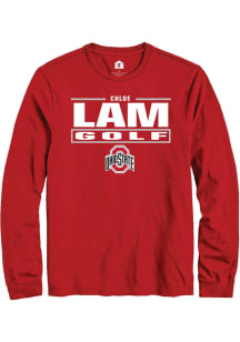 Chloe Lam Ohio State Buckeyes Red NIL Stacked Box Long Sleeve Player T Shirt