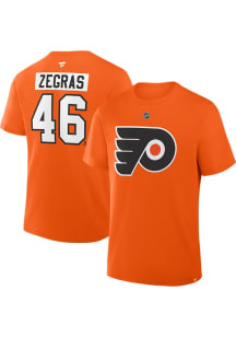 Trevor Zegras Philadelphia Flyers Orange Authentic Stack Short Sleeve Player T Shirt