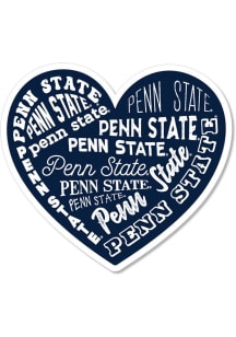 Penn State Nittany Lions 3.5" Heart Rugged Stickers - Navy Blue