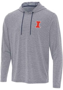 Antigua Illinois Fighting Illini Mens Navy Blue Changeover Long Sleeve Hoodie